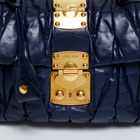 Miu Miu Materasse Shoulder Bag Navy WS21816