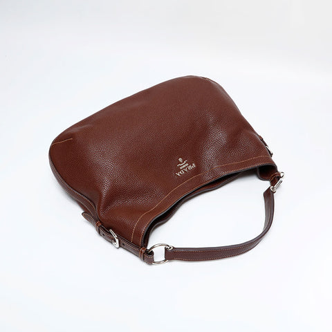 PRADA Leather one belt hobo Shoulder Bag Brown WS21818