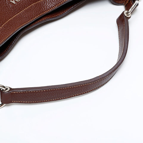 PRADA Leather one belt hobo Shoulder Bag Brown WS21818