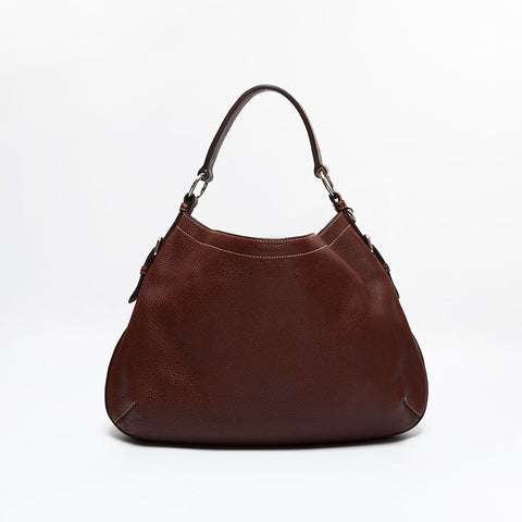 PRADA Leather one belt hobo Shoulder Bag Brown WS21818