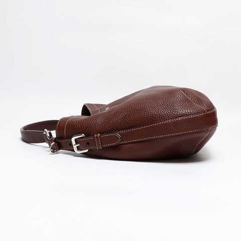 PRADA Leather one belt hobo Shoulder Bag Brown WS21818