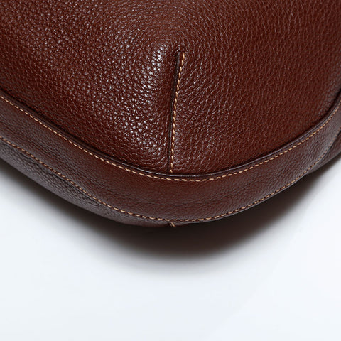 PRADA Leather one belt hobo Shoulder Bag Brown WS21818