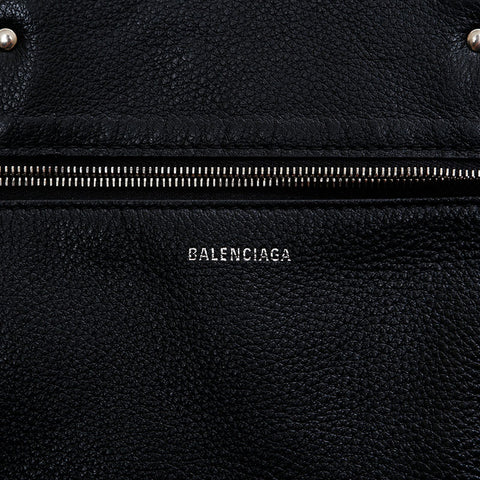 BALENCIAGA paper leather Handbag black WS21820