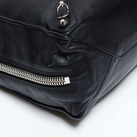 BALENCIAGA paper leather Handbag black WS21820