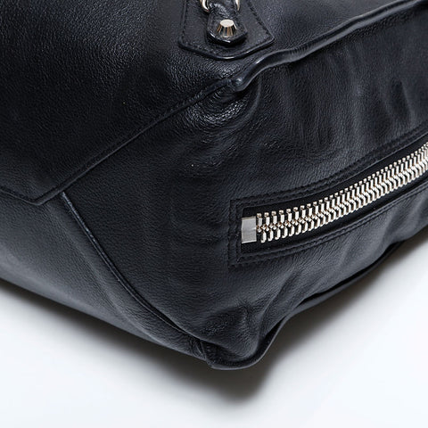 BALENCIAGA paper leather Handbag black WS21820