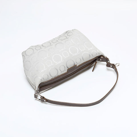 Salvatore Ferragamo Gancini Canvas Mini Handbag gray WS21821