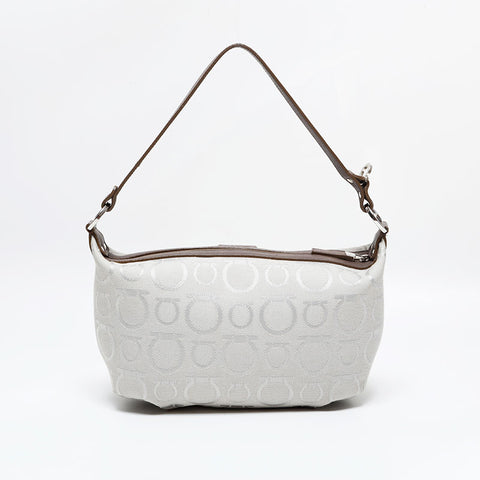Salvatore Ferragamo Gancini Canvas Mini Handbag gray WS21821