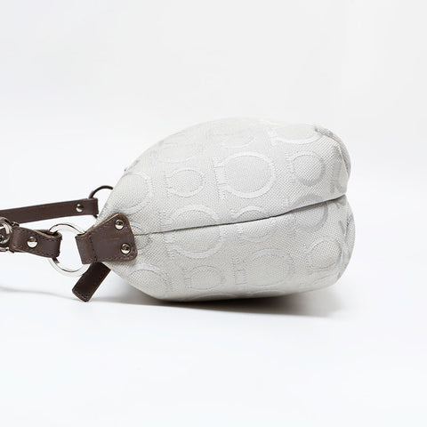 Salvatore Ferragamo Gancini Canvas Mini Handbag gray WS21821
