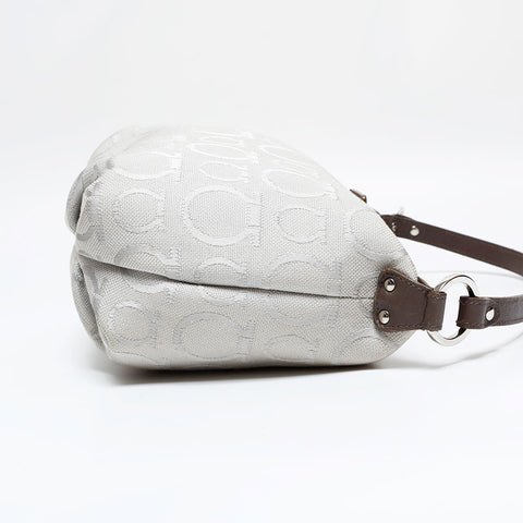 Salvatore Ferragamo Gancini Canvas Mini Handbag gray WS21821