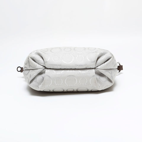 Salvatore Ferragamo Gancini Canvas Mini Handbag gray WS21821