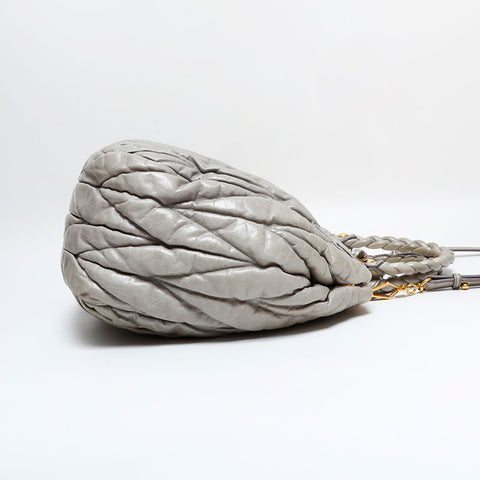 Miu Miu Matelasse Leather 2way Handbag gray WS21822