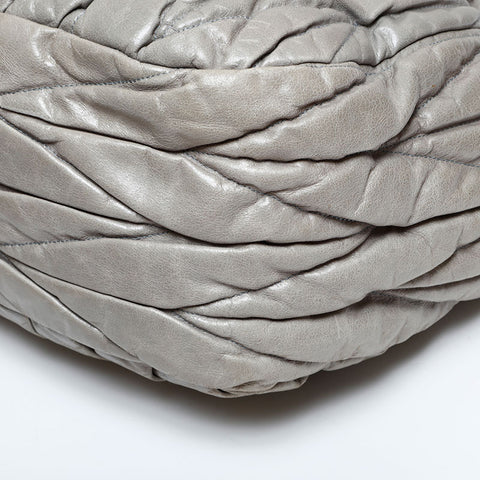 Miu Miu Matelasse Leather 2way Handbag gray WS21822