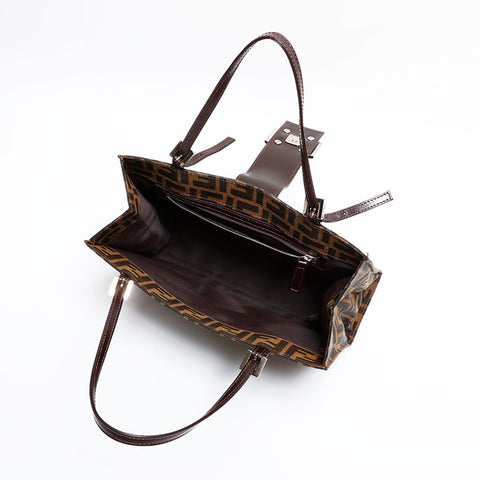 FENDI Zucca Mamma Canvas Handbag Brown WS21824