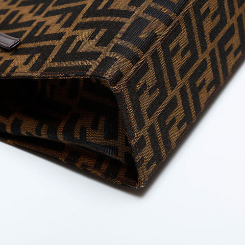 フェンディ FENDI ズッカ マンマ キャンバス ハンドバッグ ブラウン WS21824