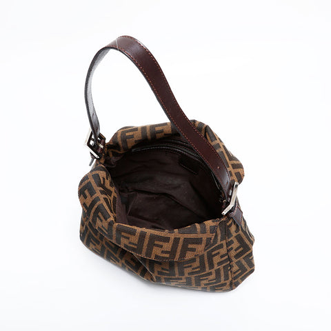 極美品 フェンディ FENDI ズッカ マンマ ショルダーバッグ ブラウン WS21825