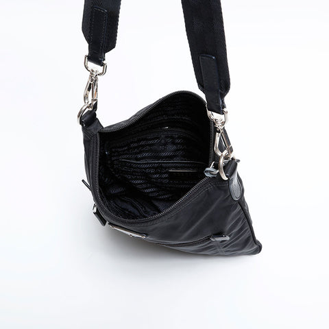 PRADA Nylon Shoulder Bag black WS21827
