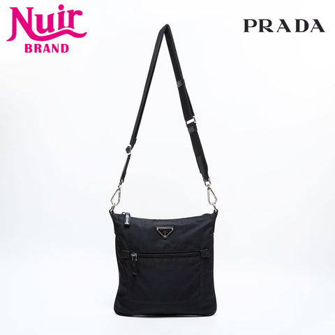 PRADA Nylon Shoulder Bag black WS21827