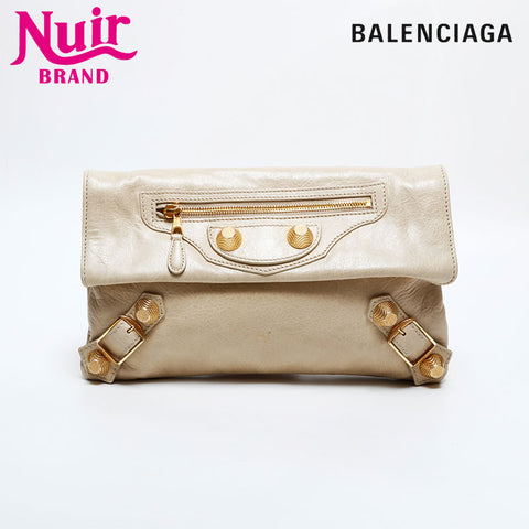 BALENCIAGA Motocross Envelope Giant Clutch bag beige WS21828