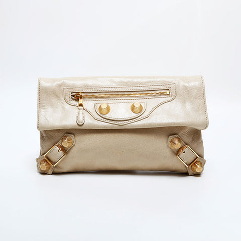 BALENCIAGA Motocross Envelope Giant Clutch bag beige WS21828