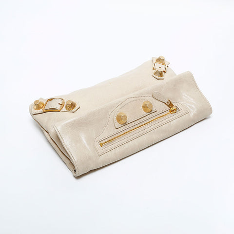 BALENCIAGA Motocross Envelope Giant Clutch bag beige WS21828