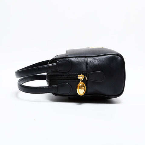 Christian Dior Leather CD logo Handbag black WS21832