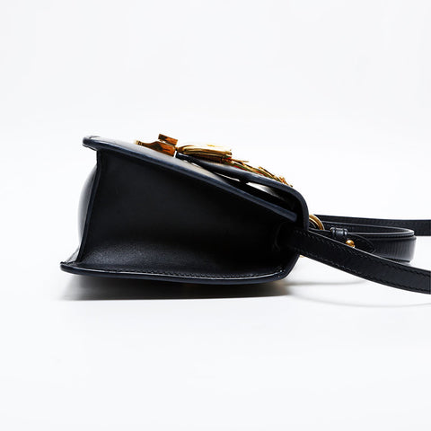 極美品 グッチ GUCCI ミニ シルヴィ レザー ハンドバッグ ブラック WS21833