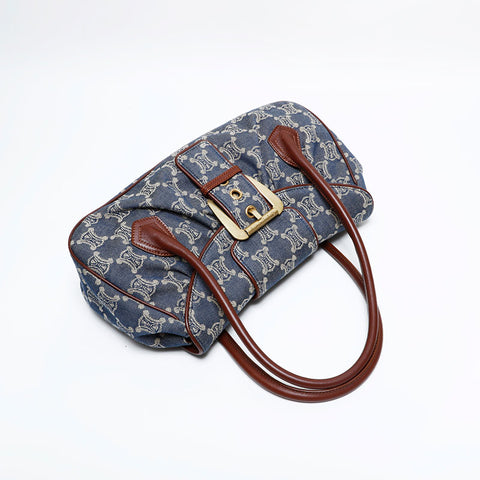 CELINE Denim Macadam Tote Bag Navy WS21834