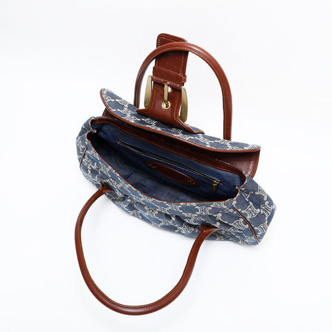 CELINE Denim Macadam Tote Bag Navy WS21834