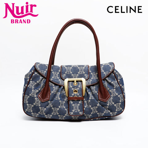 CELINE Denim Macadam Tote Bag Navy WS21834
