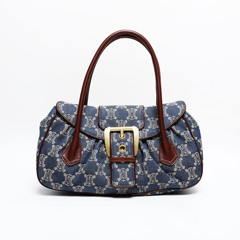 CELINE Denim Macadam Tote Bag Navy WS21834