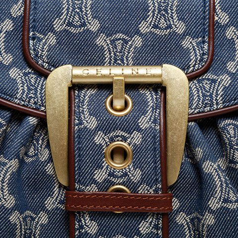CELINE Denim Macadam Tote Bag Navy WS21834
