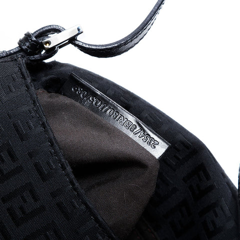 FENDI Zucchino Canvas Mini Mamma Bucket Handbag black WS21837