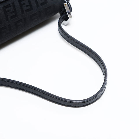 FENDI Zucchino Canvas Mini Mamma Bucket Handbag black WS21837