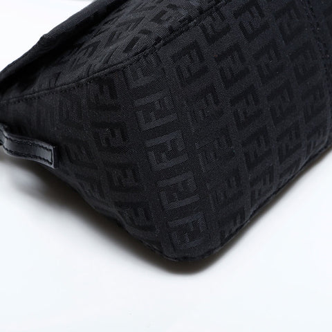 FENDI Zucchino Canvas Mini Mamma Bucket Handbag black WS21837