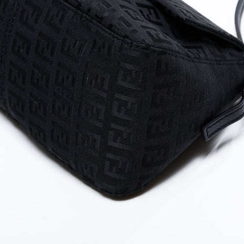 FENDI Zucchino Canvas Mini Mamma Bucket Handbag black WS21837