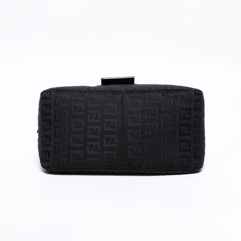 FENDI Zucchino Canvas Mini Mamma Bucket Handbag black WS21837
