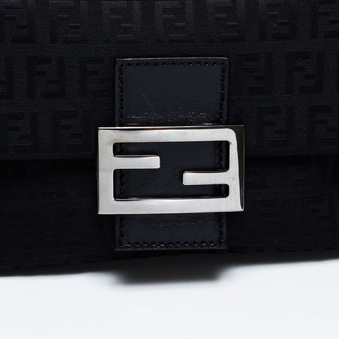 FENDI Zucchino Canvas Mini Mamma Bucket Handbag black WS21837