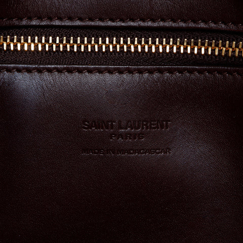 イヴ・サンローラン YVES SAINT LAURENT カゴバッグ ハンドバッグ ブラウン WS2184