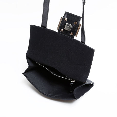 フェンディ FENDI マンマ コットン ショルダーバッグ ブラック WS21843