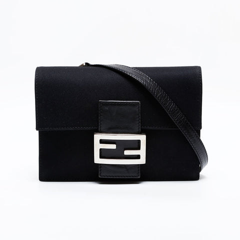 フェンディ FENDI マンマ コットン ショルダーバッグ ブラック WS21843