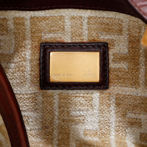 FENDI Zucca Cotton Pile Mamma Shoulder Bag beige WS21844