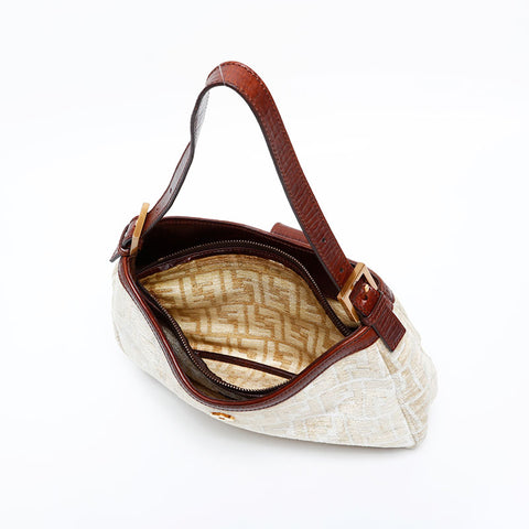 FENDI Zucca Cotton Pile Mamma Shoulder Bag beige WS21844