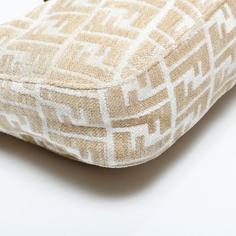 FENDI Zucca Cotton Pile Mamma Shoulder Bag beige WS21844