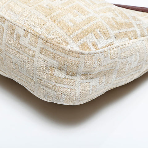 FENDI Zucca Cotton Pile Mamma Shoulder Bag beige WS21844