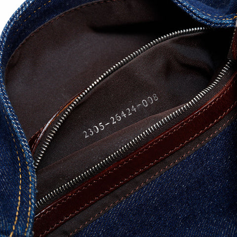 極美品 フェンディ FENDI マンマバケット デニム ショルダーバッグ ネイビー WS21845