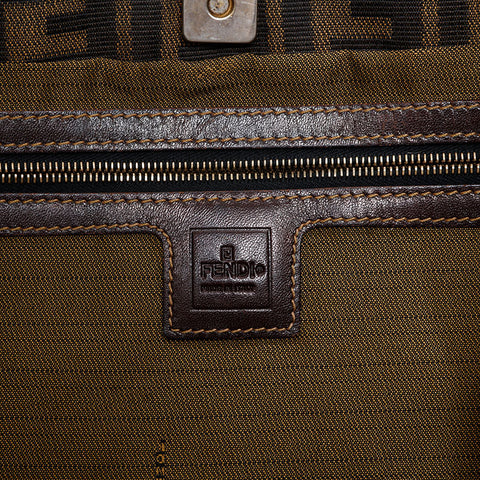 FENDI Mamma Canvas Handbag Brown WS21846