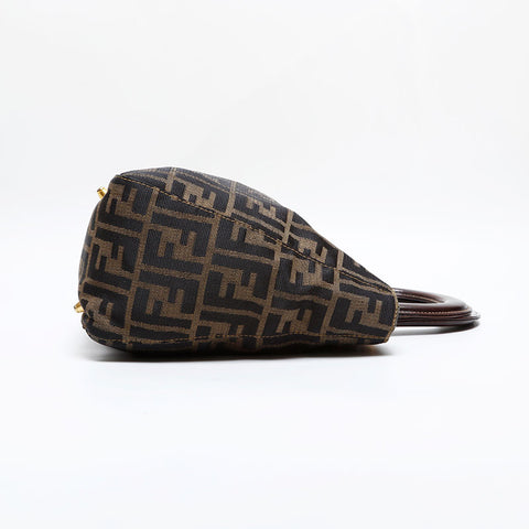 FENDI Mamma Canvas Handbag Brown WS21846