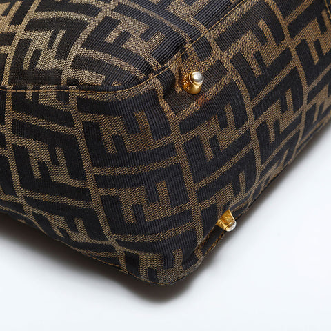 フェンディ FENDI マンマ キャンバス ハンドバッグ ブラウン WS21846