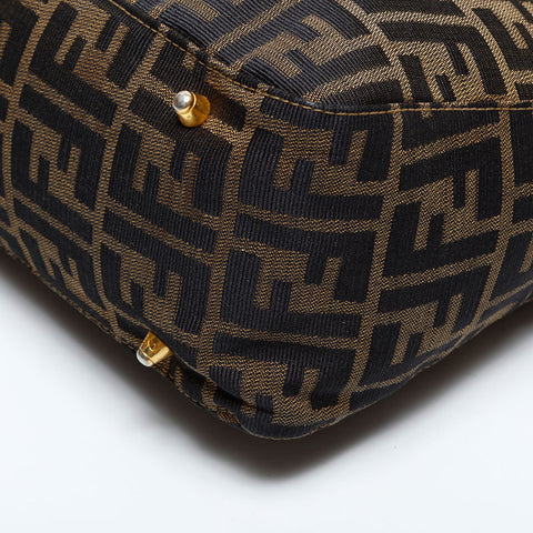フェンディ FENDI マンマ キャンバス ハンドバッグ ブラウン WS21846
