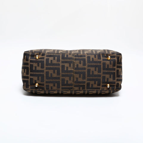 FENDI Mamma Canvas Handbag Brown WS21846